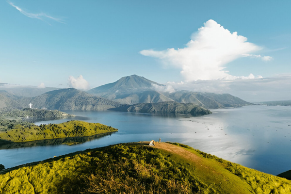 View of Lake Toba from Holbung Hill.