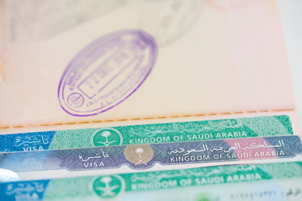 Saudi Arabia visa stamps and approval.