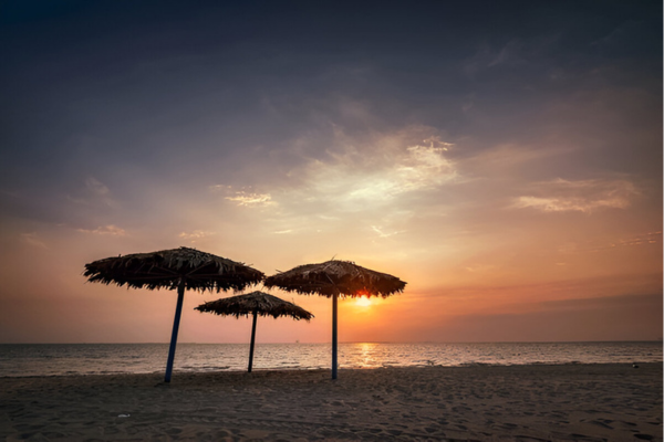 Al Fanateer Beach during sunset.