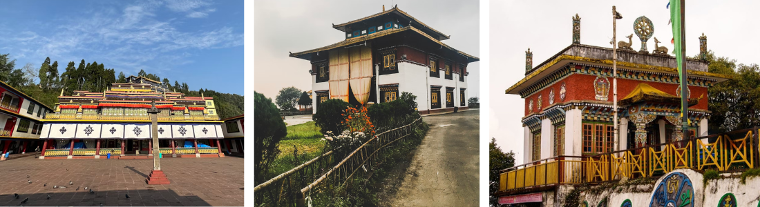 গ্যাংটকের রুমটেক, সুকলাখাং, ও পেমাযাংসে-এর মত তিব্বতি মোনাস্ট্রি সমূহ