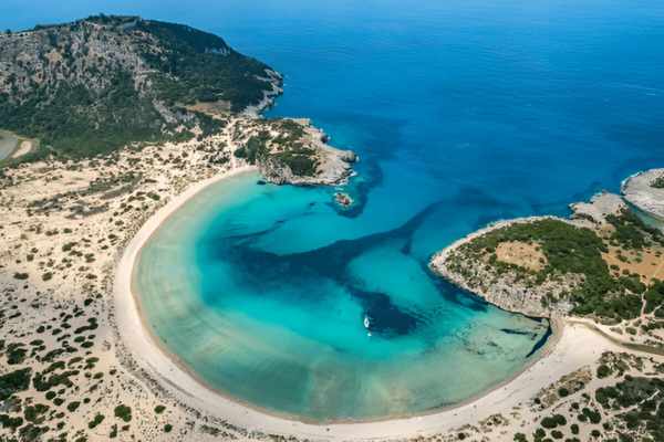Aerial view of Half Moon Bay.