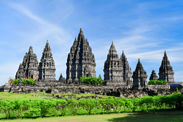 Parambanan Temple and beautiful greeneries.