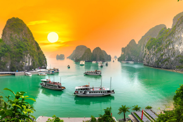 Halong Bay is a breathtaking Asian travel destination in Vietnam.
