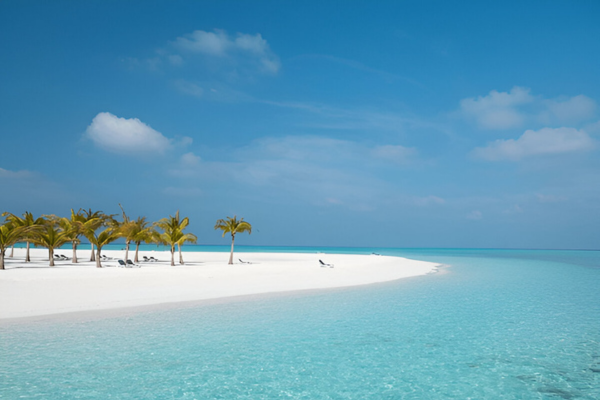 Turquoise waters of Dhiffushi.