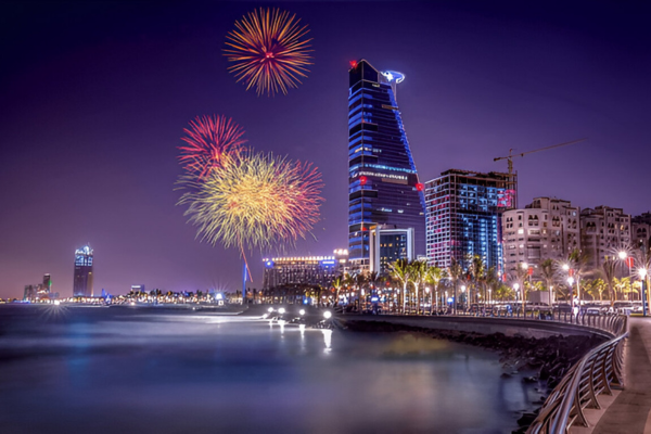 Fireworks in Jeddah city.