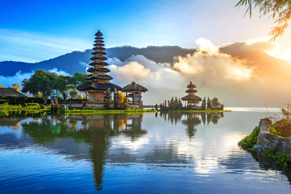 Pura Ulun Danu Bratan on the lake.