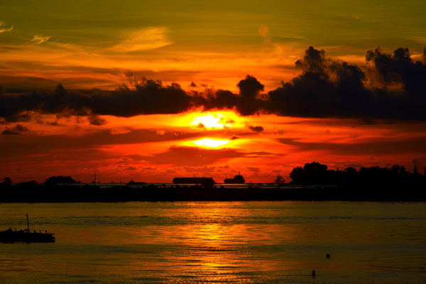 Sunset at Losari Beach.