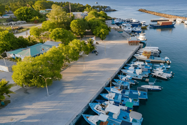Aerial view of Fuvahmulah.