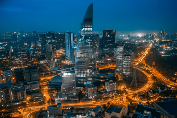 The area where Menara TM is located offers incredible views in the night.