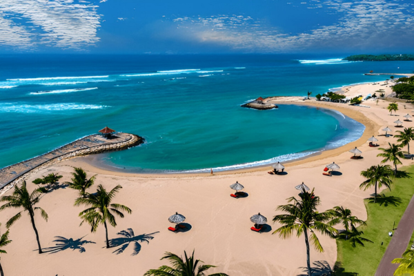 Denpasar beach at Bali.