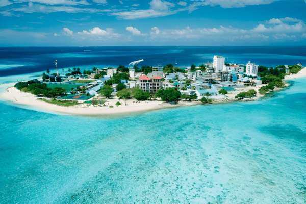Aerial view of Gulhi island.